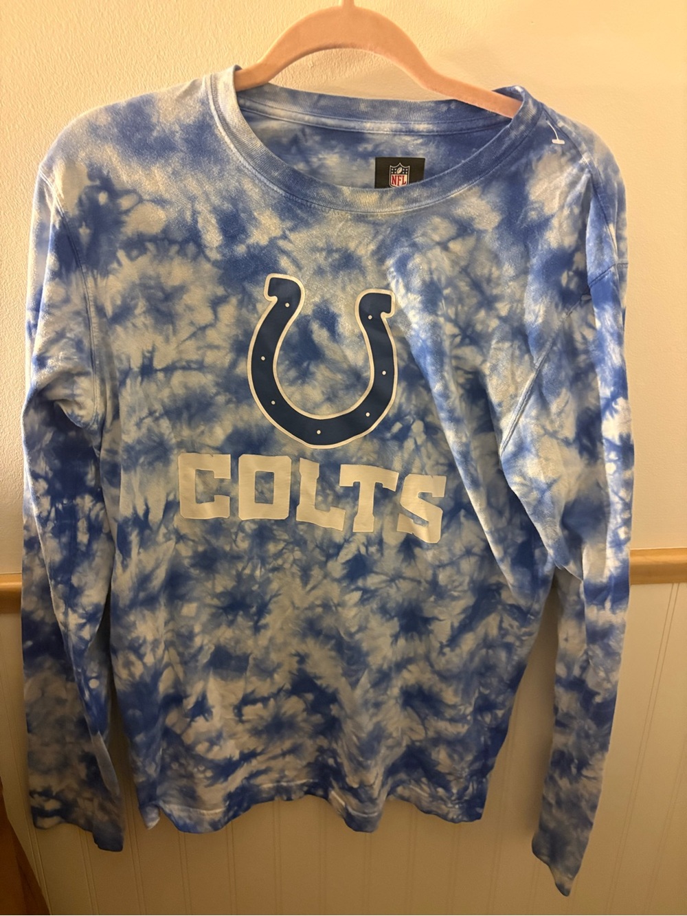 Indianapolis Colts New Era Womens S Blue Tie Dye Long Sleeve NFL Shirt